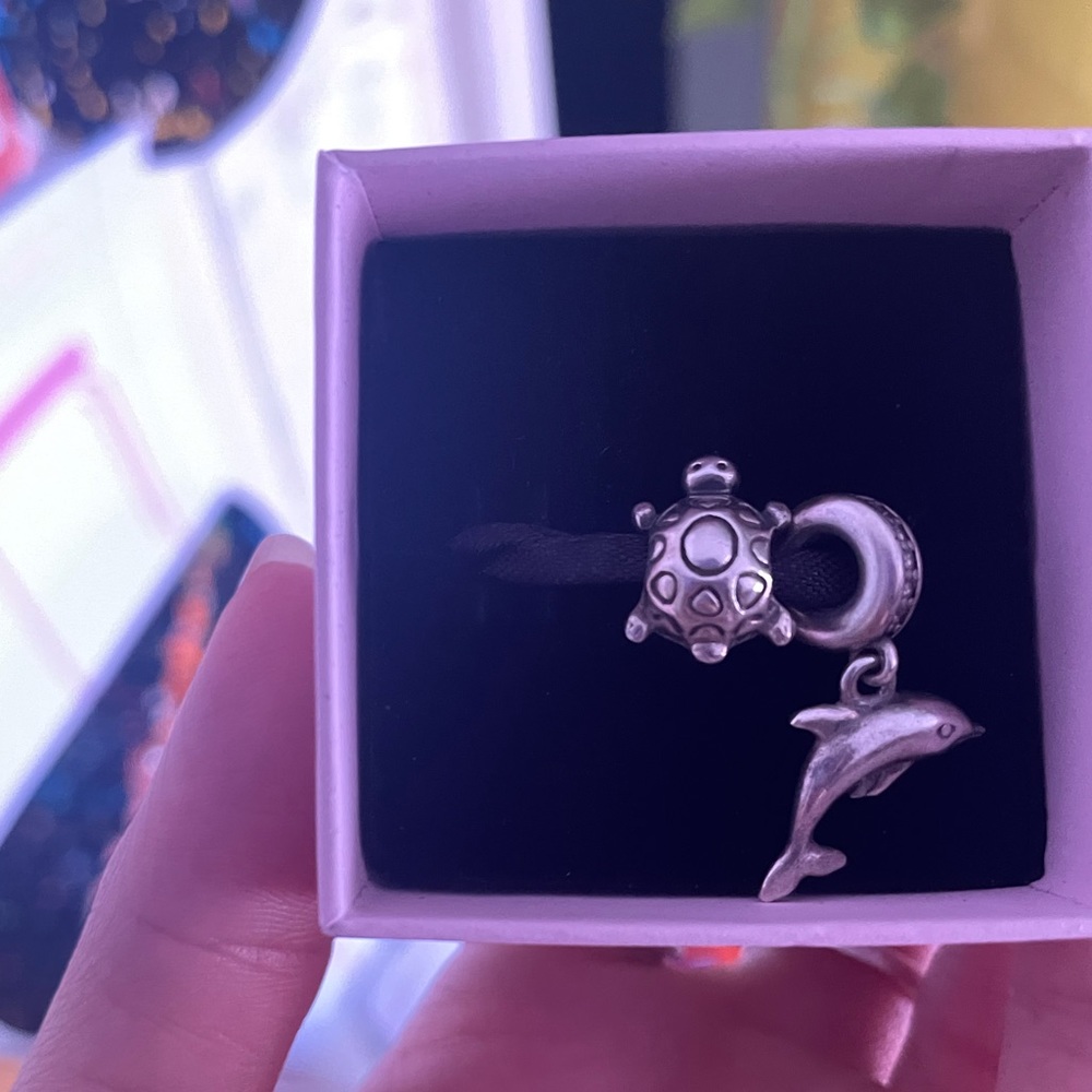 Turtle and dolphin charm